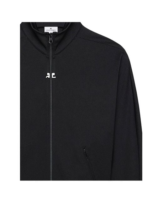 Courreges Black Courrges Zip-Up Bomber Jacket for men