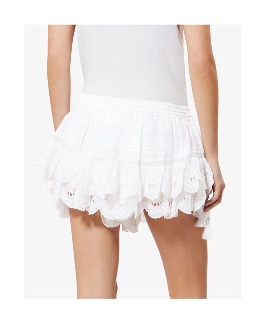 Isabel Marant White Isabel Marant Étoile Puria Ruffled Shorts