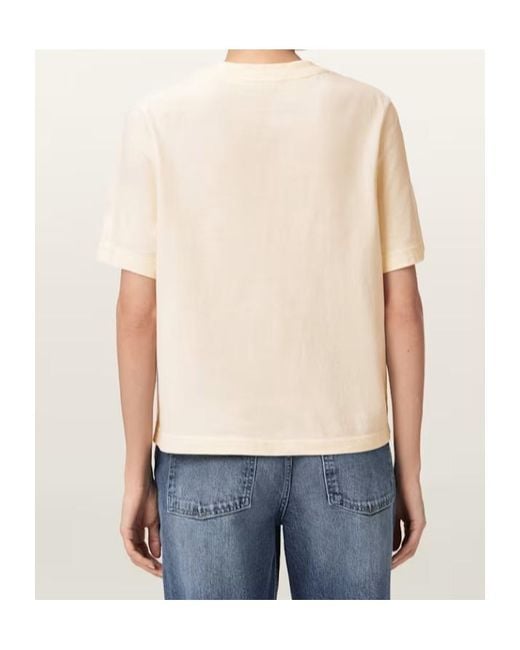 AllSaints Natural Lisa Embossed Crew Neck T-Shirt