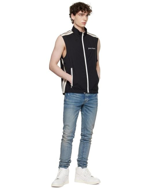 Palm Angels Black Logo Printed Vest for men