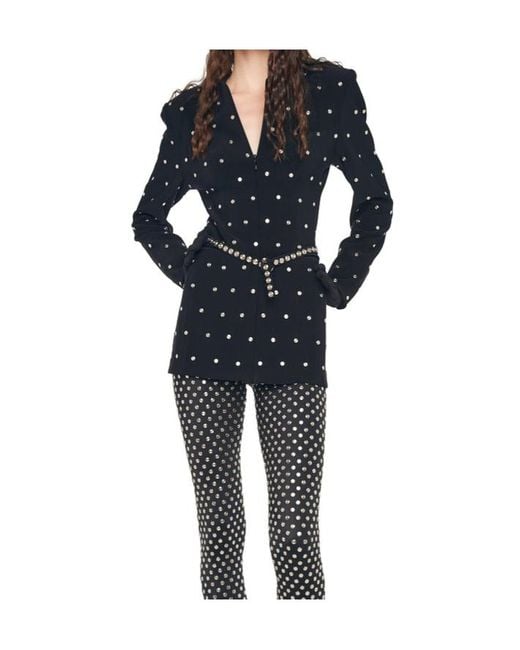 Norma Kamali Blue Studded Fitted Jacket