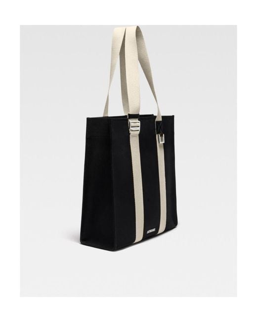Jacquemus Black Le Cabas Cuerda Logo Plaque Tote Bag for men