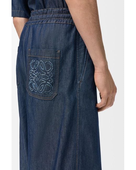 Loewe Blue Straight Leg Trousers for men