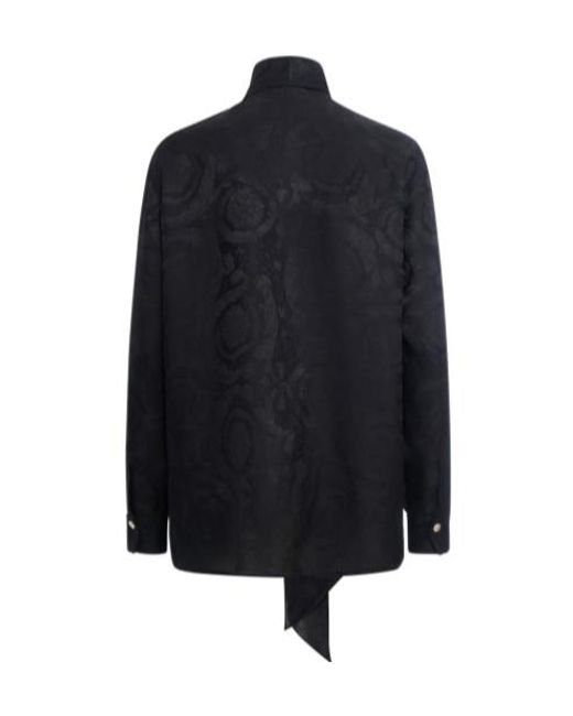 Versace Blue Button Long-Sleeved Shirt