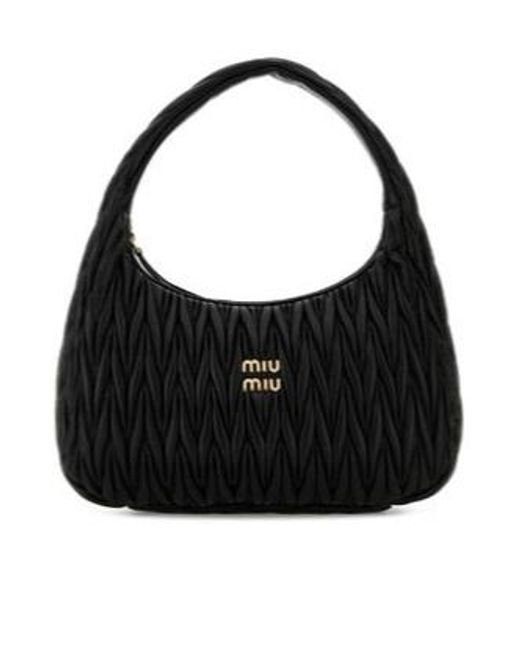 Miu Miu Black Logo Shoulder Bag
