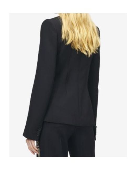 McQueen Black Chain Mail Embroidery Single-Breasted Jacket