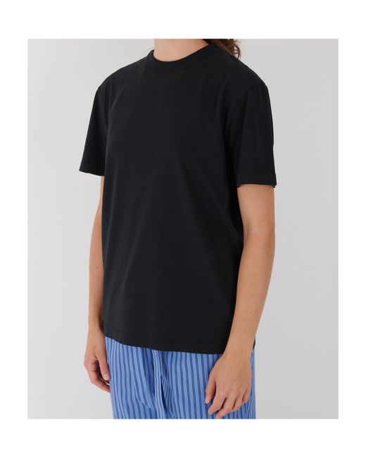 Tekla Black Organic Cotton Short-Sleeved T-Shirt for men