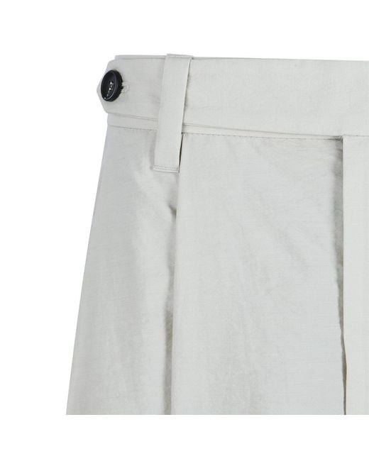 Brunello Cucinelli Gray Poplin Sartorial Skirt