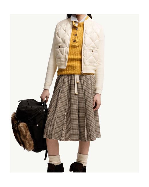 Moncler Natural Logo Patch Padded Cardigan