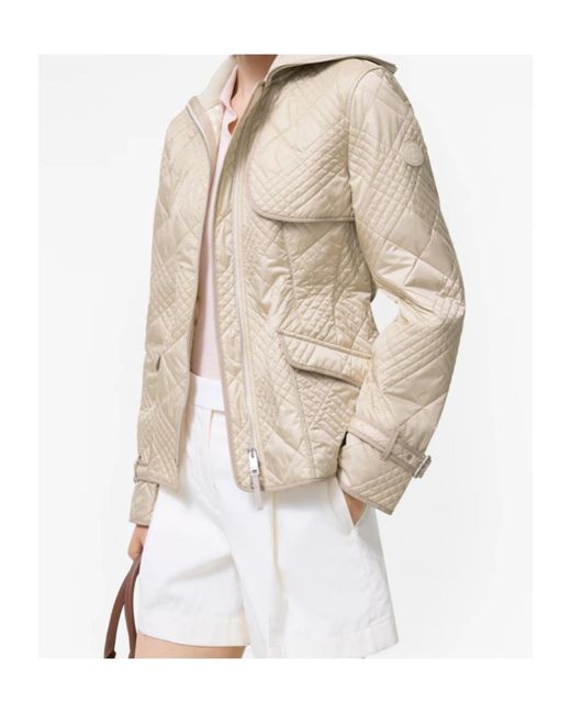Burberry Natural Micro Check-Stitch Nylon Abbeydale Jacket