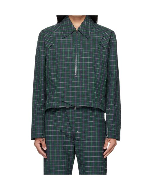 ジャケット・アウター KIKO KOSTADINOV KRANER CROPPED SHIRT Kiko Kostadinov Kraner Cropped Blouson in Green for Men | Lyst