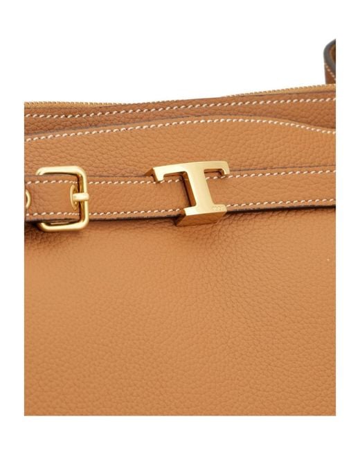 Tod's Brown T-Palque Top Handle Bag