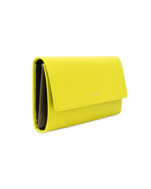 Bally Yellow Logo Details Wallet