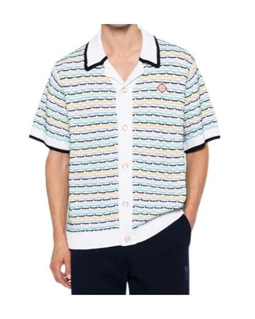 Casablanca Blue Striped Cardigan for men