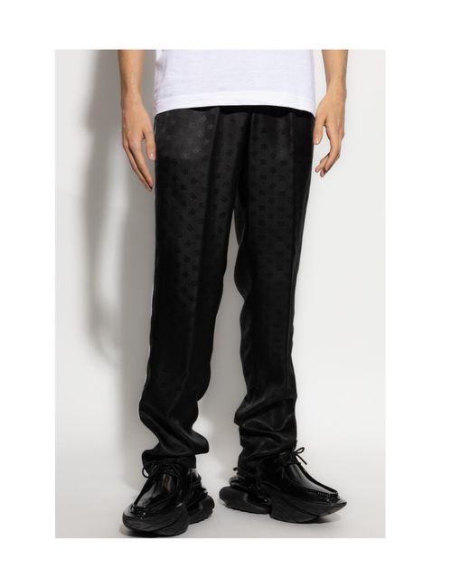 Dolce & Gabbana Black Monogram Jacquard Trousers for men