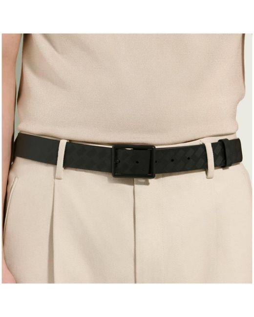Montblanc Black Geometric Buckle Belt for men