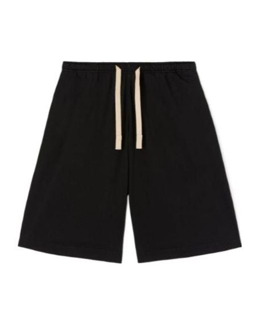 Palm Angels Black Drawstring Bermuda Shorts for men