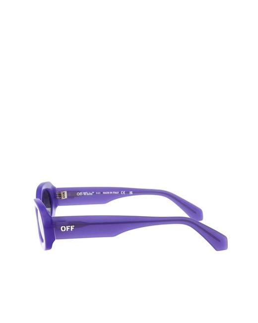 Off-White c/o Virgil Abloh Blue Oval Frame Sunglasses for men