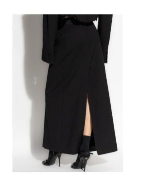 Balenciaga Black Decorative Buttons Maxi Skirt