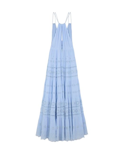 Céline Blue Embroidered Long Dress