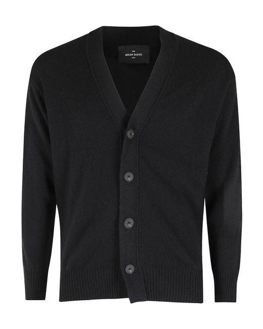Gran Sasso Black Buttoned Cardigan Knitwear for men