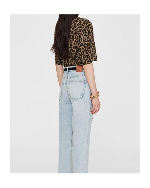 Anine Bing Multicolor Leopard-Printed Crewneck T-Shirt