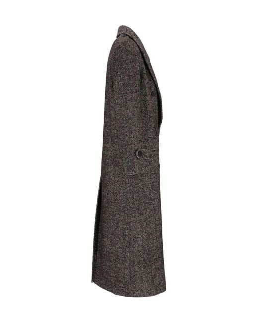 Al Duca D'aosta Gray Double-Breasted Coat
