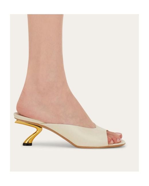 Ferragamo Natural S-Shaped Heel Slide