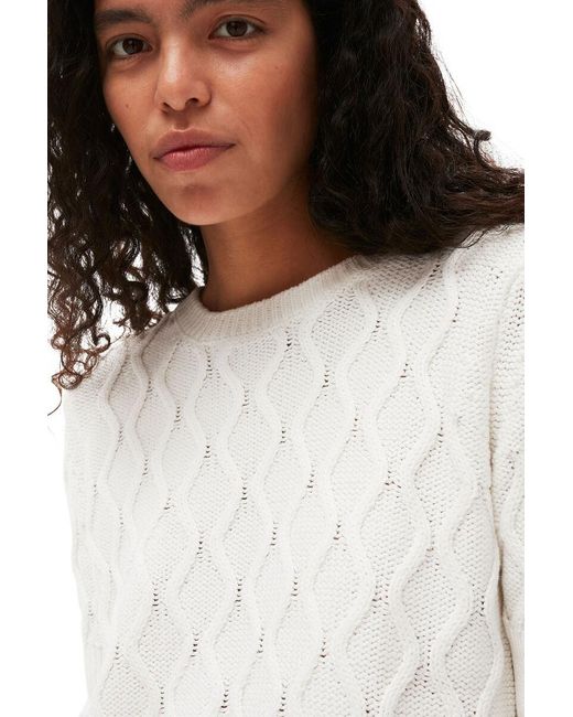 Ganni White Cotton Cable Open Back Top