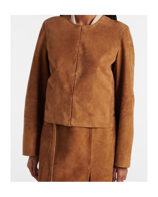Vince Brown Cropped Leather Jacket