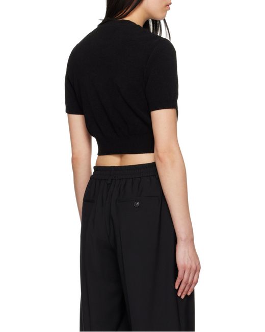 Alexander Wang Black Logo Embossed Ribbed Jumper
