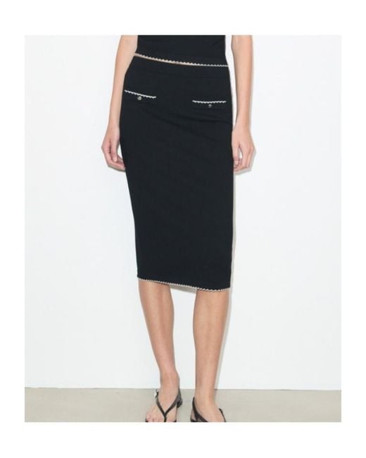 Tory Burch Black A-Line Skirt