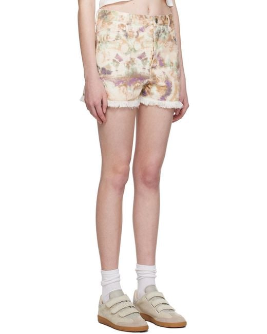 Isabel Marant Natural Lesia Denim Shorts