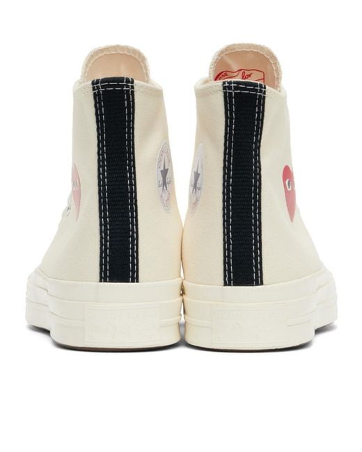 COMME DES GARÇONS PLAY White Comme Des Garçons Play X Convers Chuck 70 Og Single Heart High-Top Skate Shoes