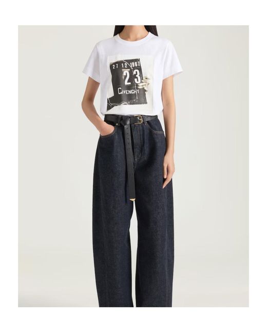 Givenchy White Graphic Printed Crewneck T-Shirt