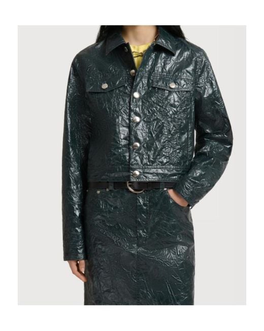 Marni Green Deep Crinkled Taffeta Jacket