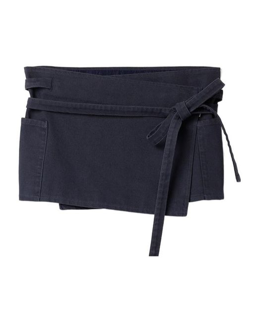 Miu Miu Blue Garment-Dyed Gabardine Miniskirt
