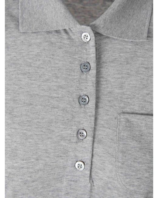Herno Gray Resort Short-Sleeve Polo Shirt