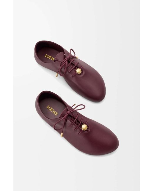 Loewe Purple Pebble Soft Lace-Up Shoes