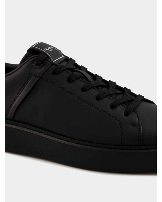 Balmain Black B-Court Lace-Up Sneakers for men