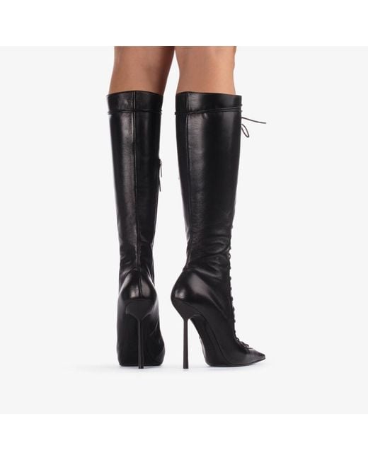 Le Silla Black Colette Heeled Lace Up Boots