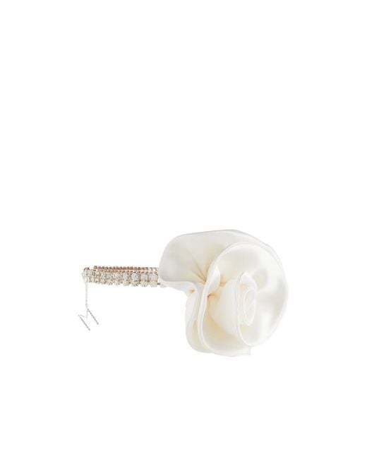 Magda Butrym White Floral-Appliqué Crystal-Embellished Choker