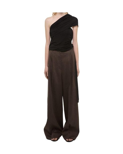 Helmut Lang Black One Shoulder Top