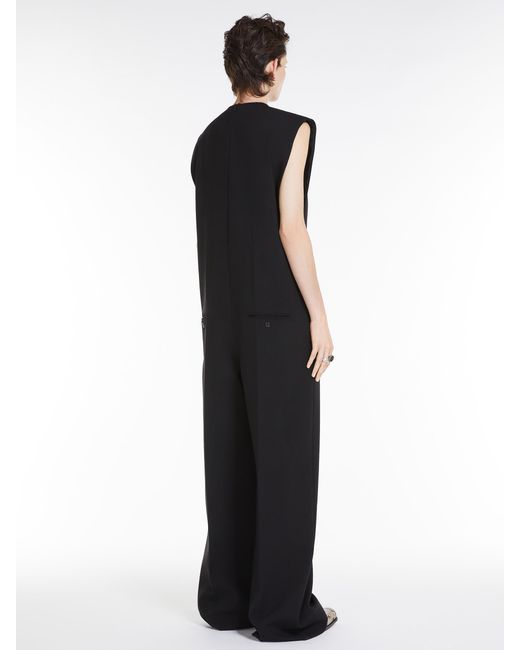 Sportmax Black V-Neck Sleeveless Jumpsuit