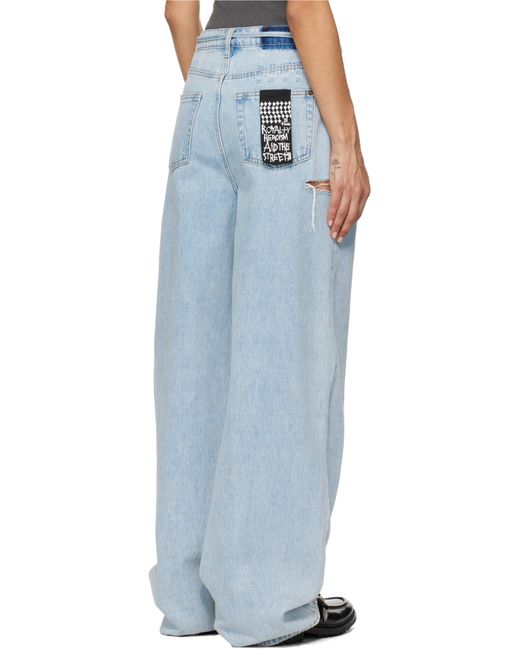 Ksubi Baggy Rollin Kut Out Jeans in Blue | Lyst