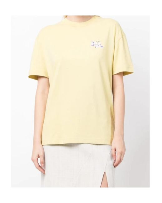Off-White c/o Virgil Abloh Natural Floral Logo-Print Short-Sleeve T-Shirt