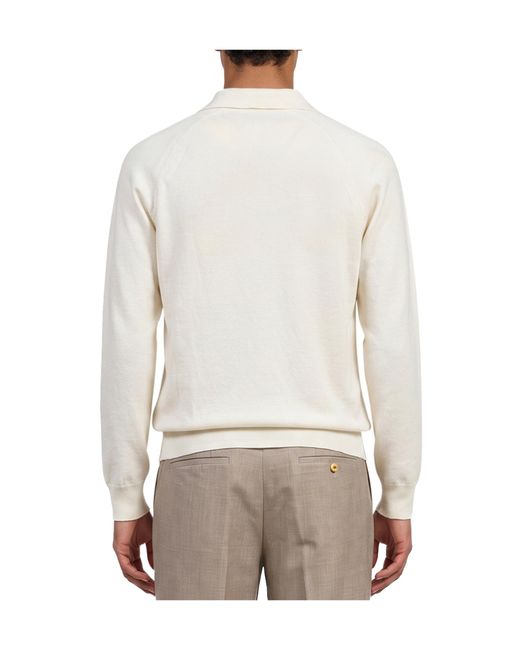 Lardini White Contrast-Trim Raglan-Sleeve Sweater for men