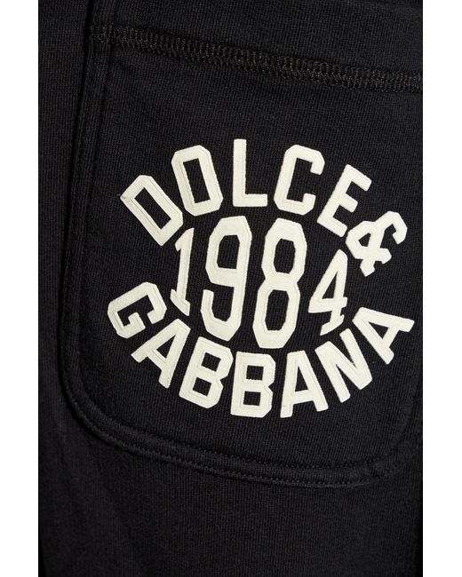 Dolce & Gabbana Black Logo Printed Sweatpants for men