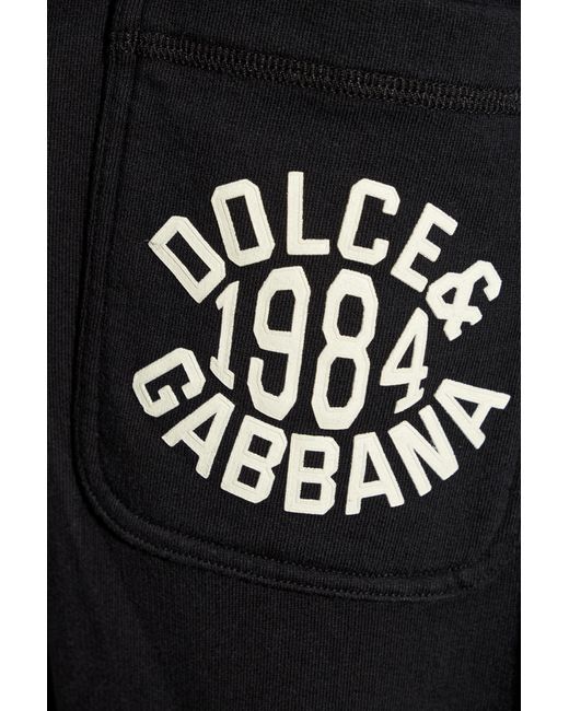 Dolce & Gabbana Black Logo Printed Sweatpants for men
