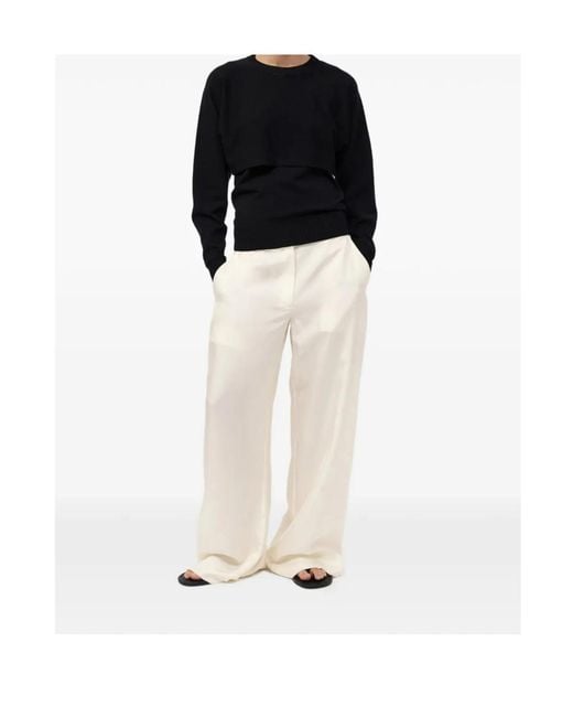 St. Agni Black Layered-Design Sweater